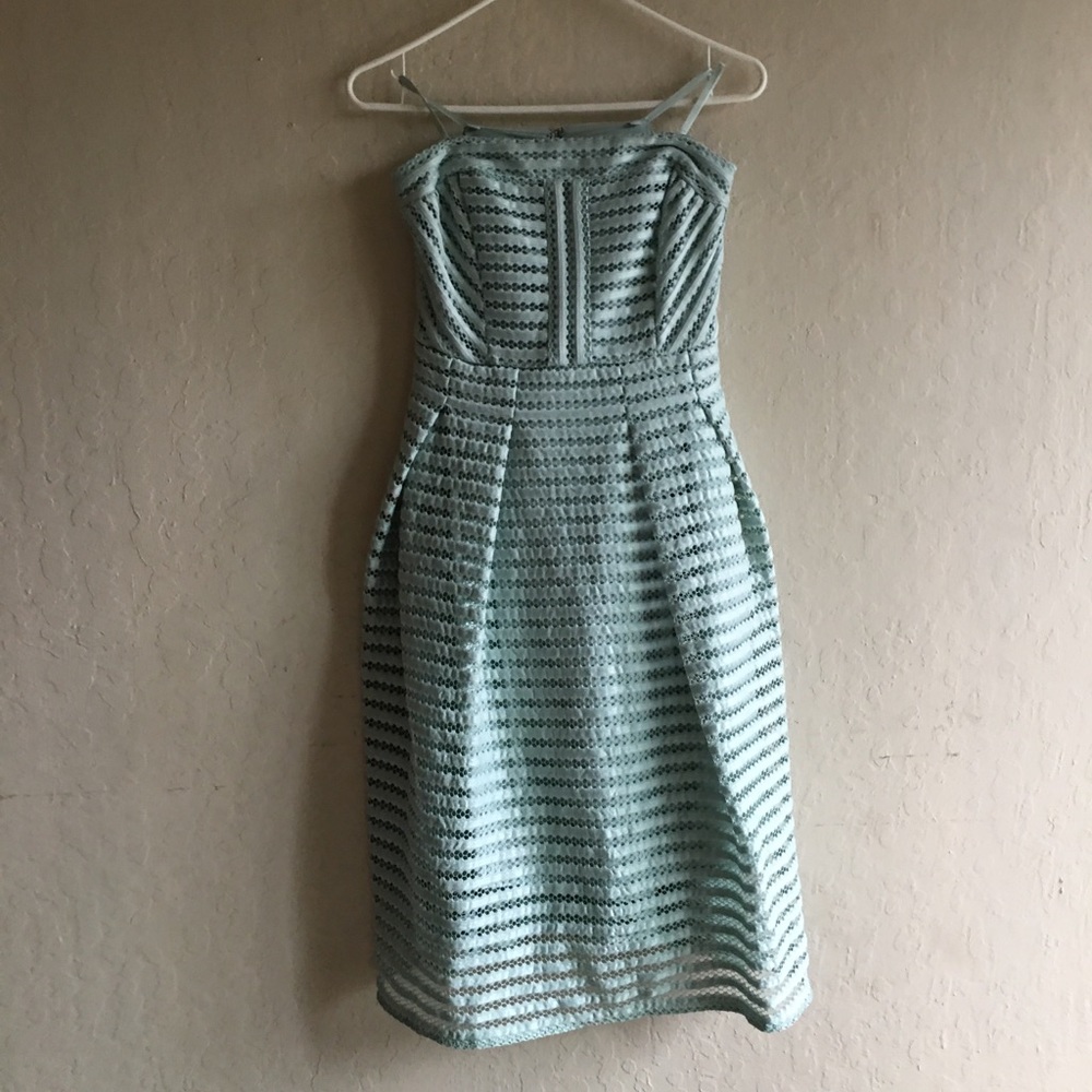 New York & Company Mint Green Overlay Dress 0